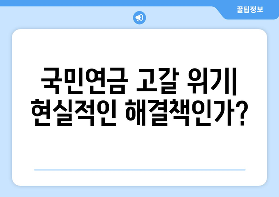 연금개혁안 문제점: 국민연금 개혁의 주요 논란