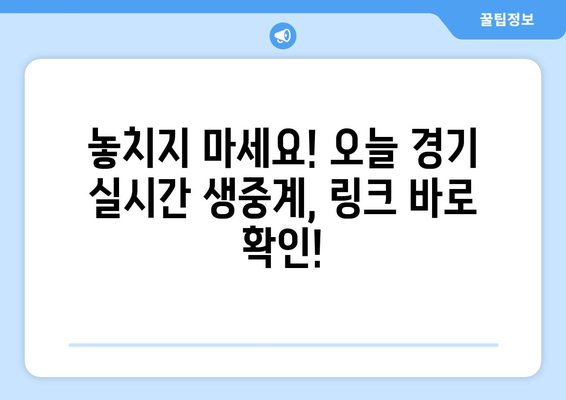 실시간 야구 생중계: 최신 경기 생중계 링크