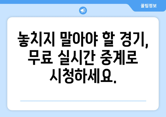 실시간 스포츠 중계 무료 링크 모음