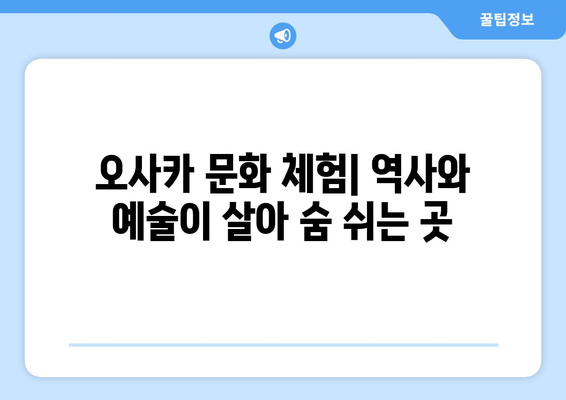 오사카 여행지 소개, 관광객들이 추천하는 필수 명소