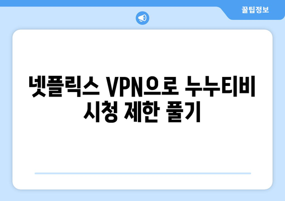 넷플릭스 VPN 누누티비, 쉽게 차단 해제하는 방법