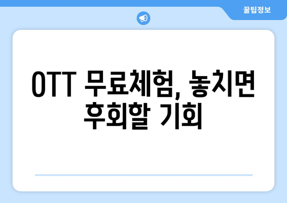 OTT 무료체험, 언제 시작해야 할까?