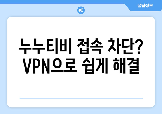 넷플릭스 VPN 누누티비, 쉽게 차단 해제하는 방법