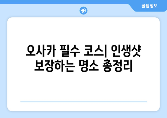 오사카 여행지 추천, 필수 코스와 숨겨진 명소 모두 소개