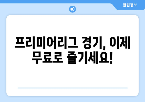 프리미어리그 무료중계 공식 플랫폼 소개