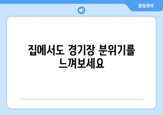 고화질 스포츠 중계, 최상의 시청 경험을 위한 방법