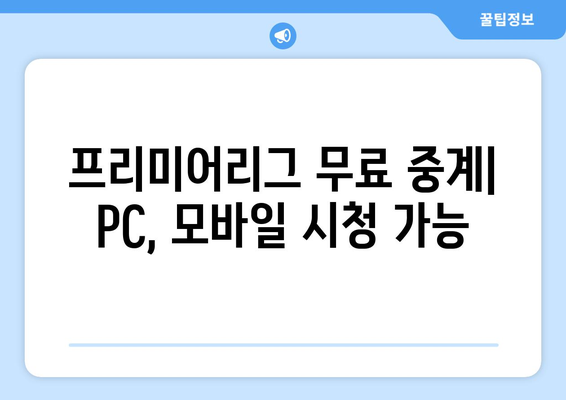 프리미어리그 무료 중계: 가장 인기 있는 무료 링크