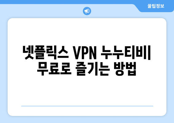 넷플릭스 VPN 누누티비, 무료로 안전하게 우회 설정하기