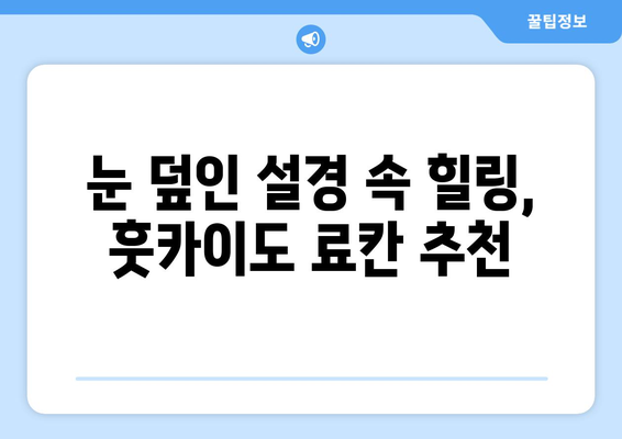 훗카이도 숙소 추천, 여행객이 추천하는 호텔과 료칸