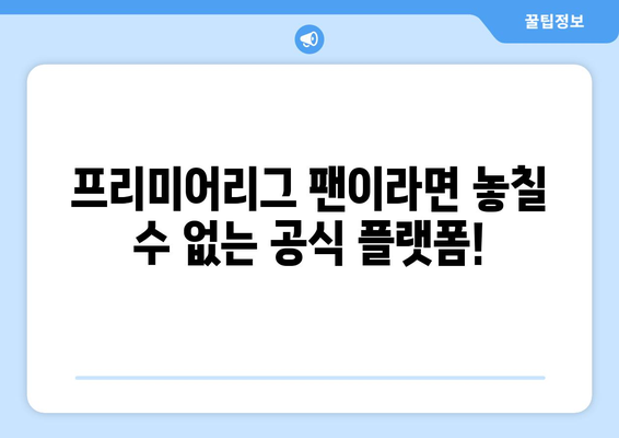 프리미어리그 무료중계 공식 플랫폼 소개