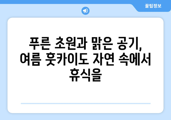 훗카이도 여행 정보, 자연 속에서 힐링을 경험하는 방법