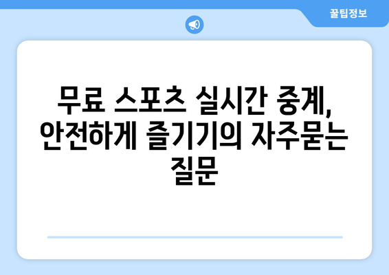 무료 스포츠 실시간 중계, 안전하게 즐기기