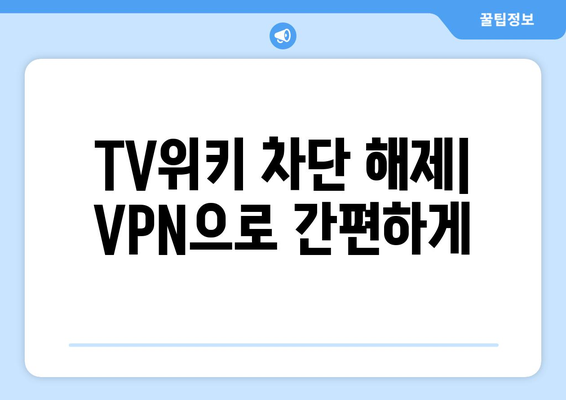 티비위키 우회접속 방법, 최신 VPN 설정법으로 빠르게