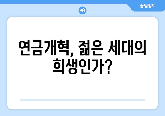 연금개혁안 문제점 해결 방안: 전문가의 시각