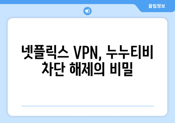 넷플릭스 VPN 누누티비, 쉽게 차단 해제하는 방법