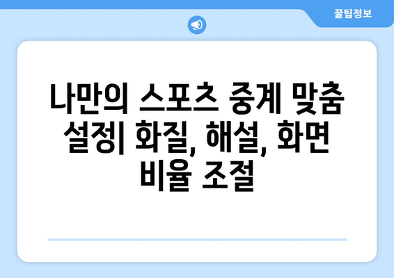 고화질 스포츠 중계 시청을 위한 팁과 서비스