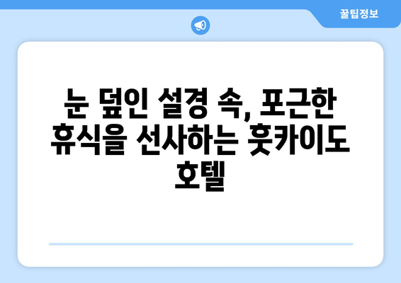 훗카이도 숙소 추천, 편안한 호텔과 전통 료칸 소개