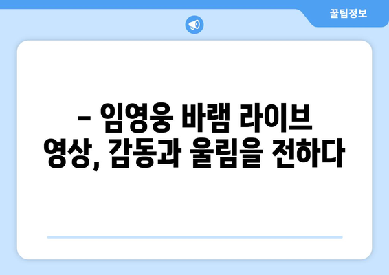 임영웅 바램 라이브 영상 모음과 팬들의 반응