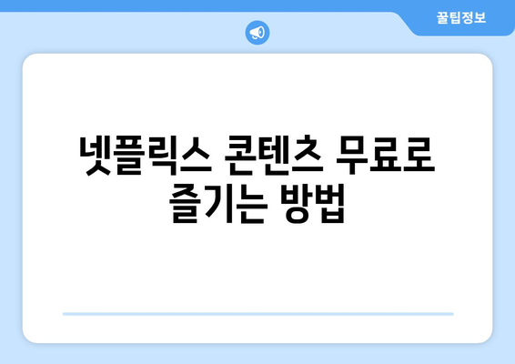 넷플릭스 VPN 누누티비, 무료로 안전하게 이용하기