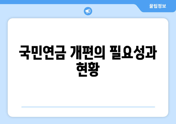 연금개혁안 내용 분석: 국민연금 개편안의 주요 정책