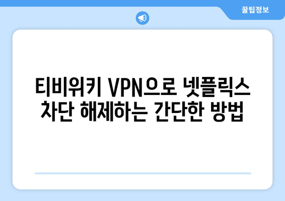 넷플릭스 VPN 티비위키로 차단 해제하는 방법