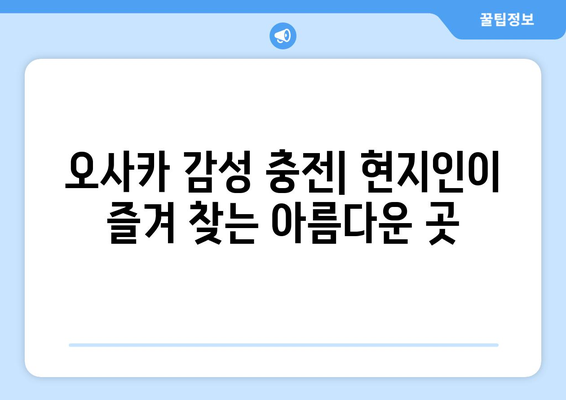 오사카 여행지 추천, 현지인 강추 필수 방문 장소