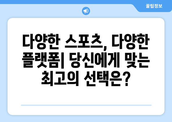 스포츠 실시간 라이브 시청을 위한 최고의 플랫폼