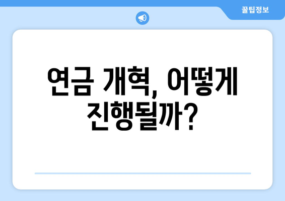 연금개혁안 발표 후 국민연금 개혁안의 향후 계획