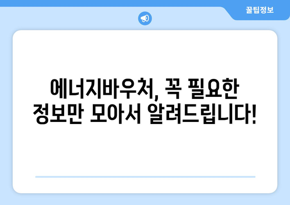 에너지바우처 업무포털 – 쉽게 신청하고 관리하는 법