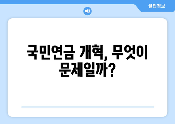 연금개혁안 문제점: 국민연금 개혁안의 한계와 개선 방안 분석