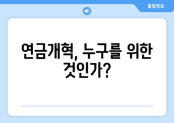 연금개혁안 문제점 해결 방안: 전문가의 시각