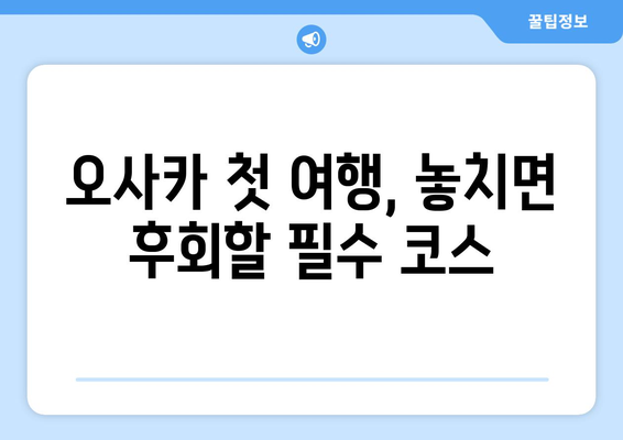 오사카 여행 코스, 첫 방문자를 위한 완벽 가이드