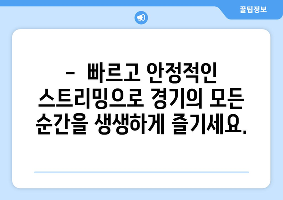 스포츠 실시간 무료 중계: 빠르고 안정적인 스트리밍