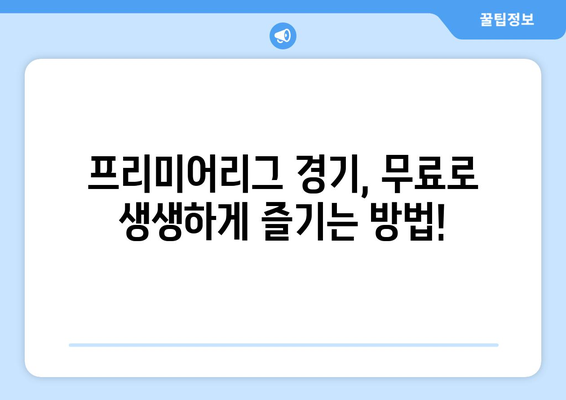 프리미어리그 무료중계 공식 앱과 사이트 소개