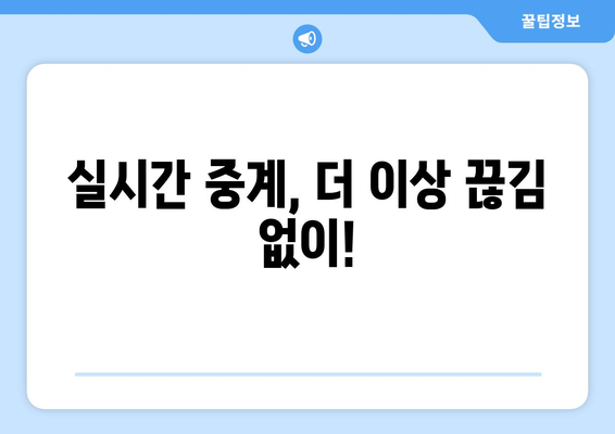 고화질 스포츠 실시간 중계: 최적의 스트리밍 서비스 소개