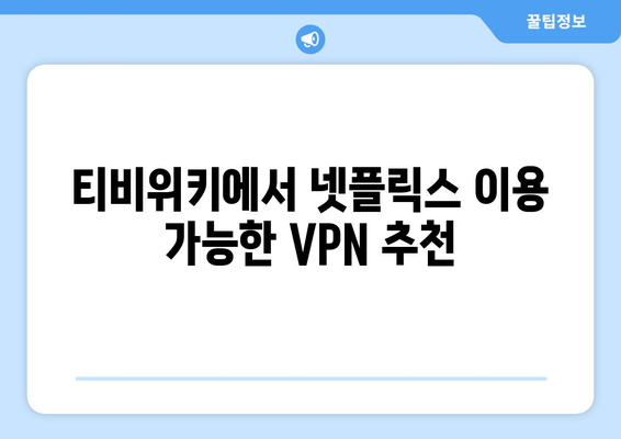 티비위키에서 넷플릭스 시청하는 VPN 설정법