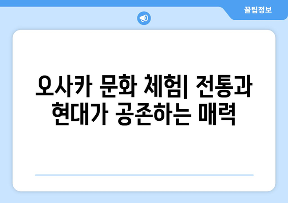 오사카 여행지 추천, 인기 있는 필수 방문 장소