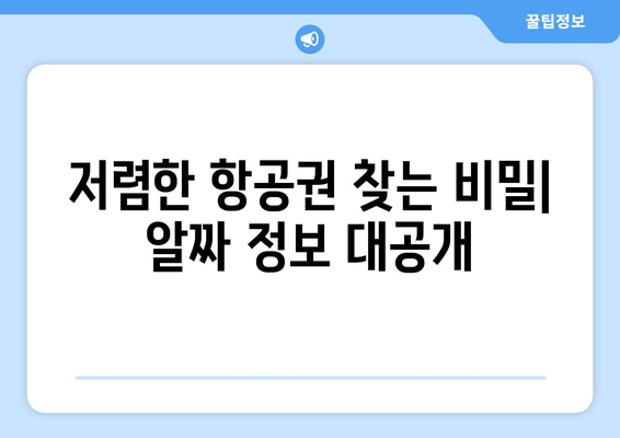 최저가 항공권 검색 팁, 초보자도 쉽게 싸게 예약하는 법