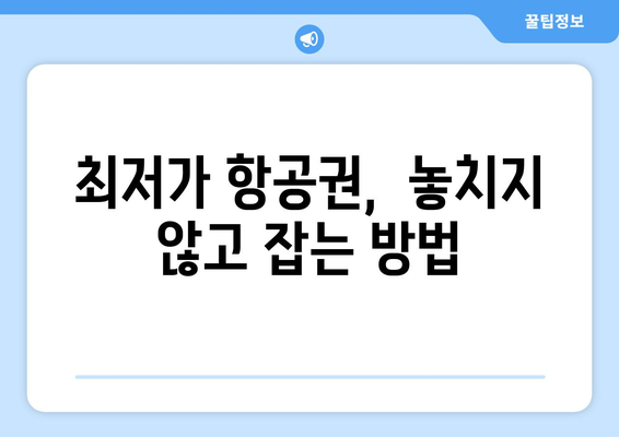 최저가 항공권 검색 팁, 초보자도 쉽게 싸게 예약하는 법