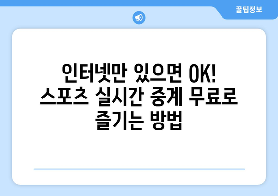 고화질 스포츠 실시간 중계 무료로 즐기는 방법