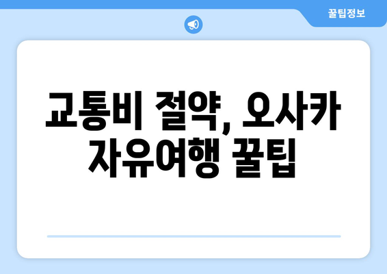 오사카 여행 코스 추천, 가성비 높은 효율적 여행 일정