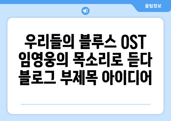 우리들의 블루스 OST 임영웅의 목소리로 듣다