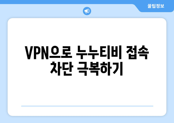 누누티비 우회 방법, VPN을 통한 접속 차단 해결