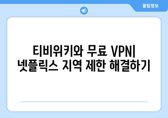 넷플릭스 VPN 티비위키 설정법, 무료로 우회하기