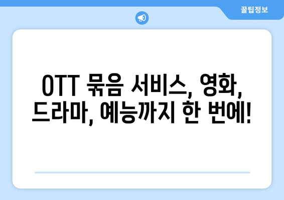 OTT 묶음 서비스, 가성비 최고의 조합