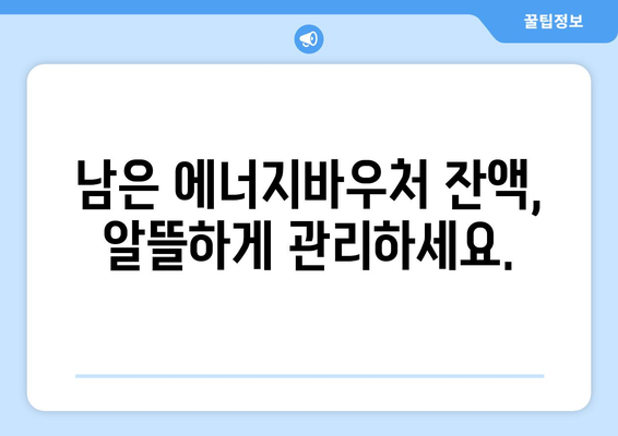 복지로 에너지바우처 잔액조회 – 남은 금액을 쉽게 확인하고 관리하기