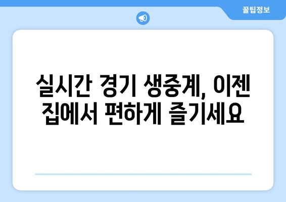 스포츠 실시간 라이브 스트리밍 인기 플랫폼