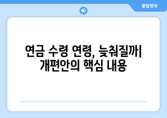 연금개혁안 내용 분석: 국민연금 개편안의 세부 정책 내용