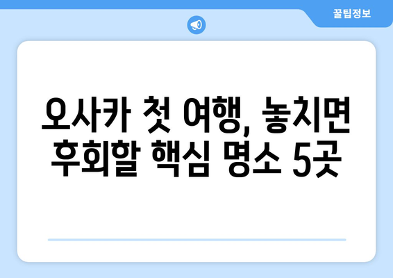 오사카 여행지 추천, 첫 여행자를 위한 필수 명소