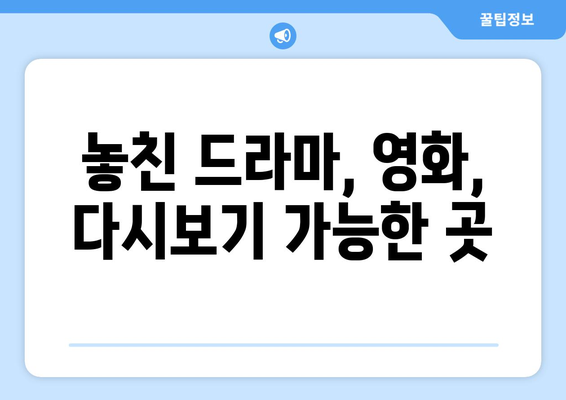 OTT 무료 다시보기, 이곳에서 가능합니다